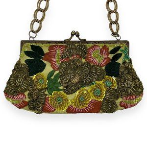 Vintage Santi Embroidered Jacquard Sequin Tapestry Bag